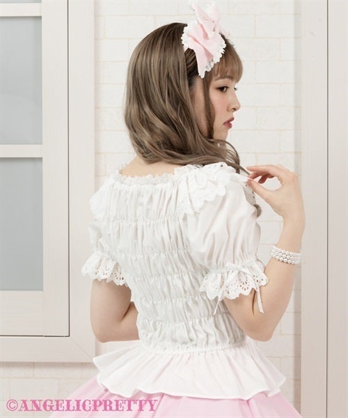 Shirred Off-Shoulder Blouse by Angelic Pretty