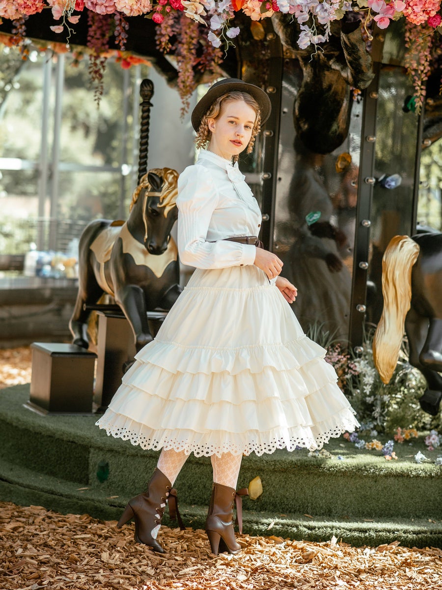 メイデン　フリルペイコート　ロング Cotton Frill Long Petticoat by Victorian Maiden