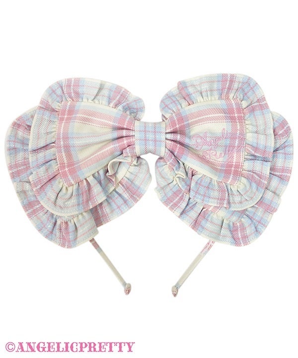 Sugary Tartan Check Head Bow by Angelic Pretty