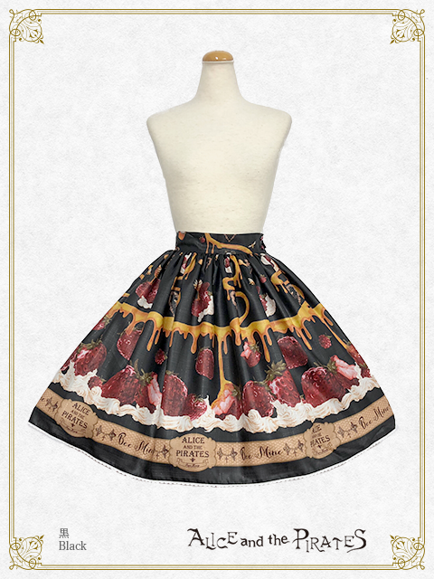 ALICE and the PIRATES アリパイ 薔薇の時間柄スカート Honey Bee Berry Skirt by Alice and the Pirates