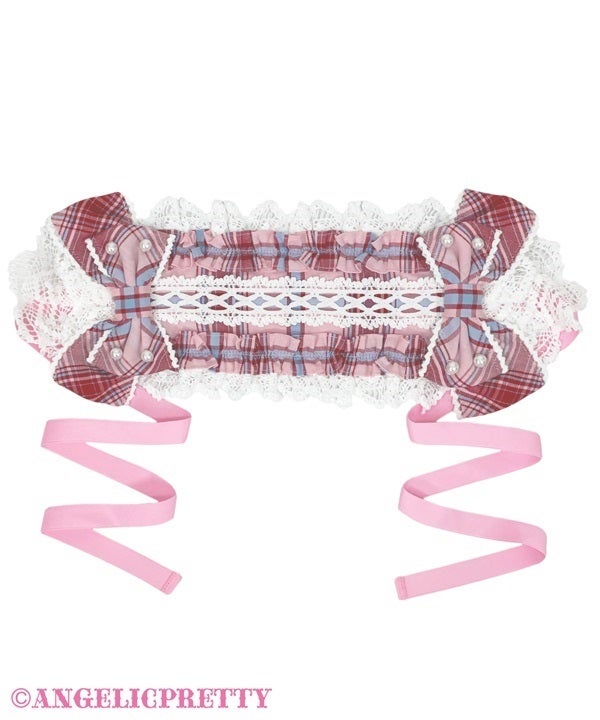 Oshama Frill Headdress (Tartan) by Angelic Pretty