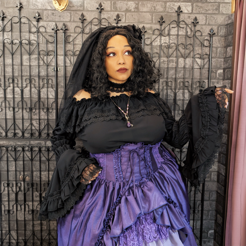 Shirring Princess Sleeve Blouse (Plus Size) by Atelier Pierrot