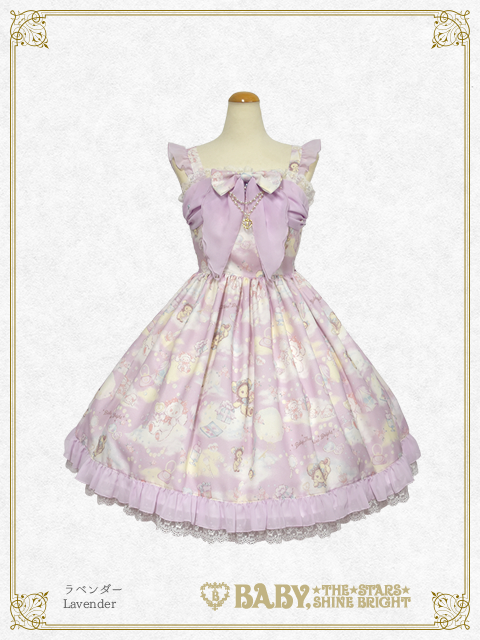 BABY　くみゃちゃんのキラキラコスメ柄ジャンパースカート　ピンク Kumya's Twinkle Cosmetics JSK I by Baby, the Stars Shine Bright