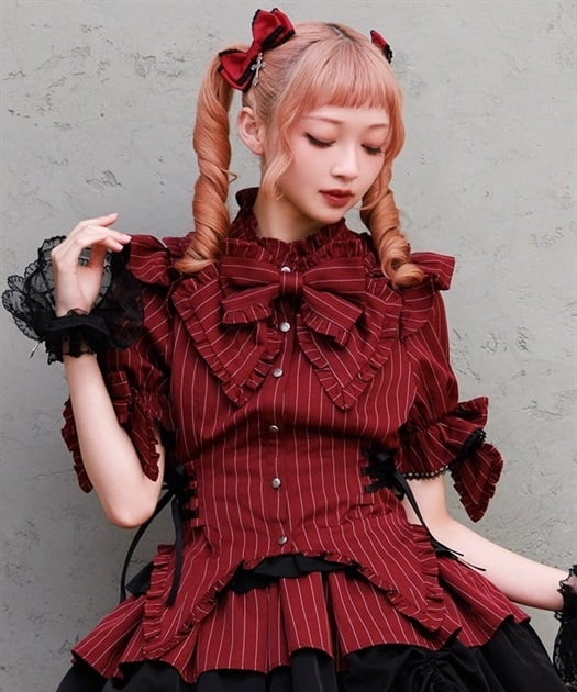 Chalmiere ~ Striped Ribbon Blouse by Axes Femme