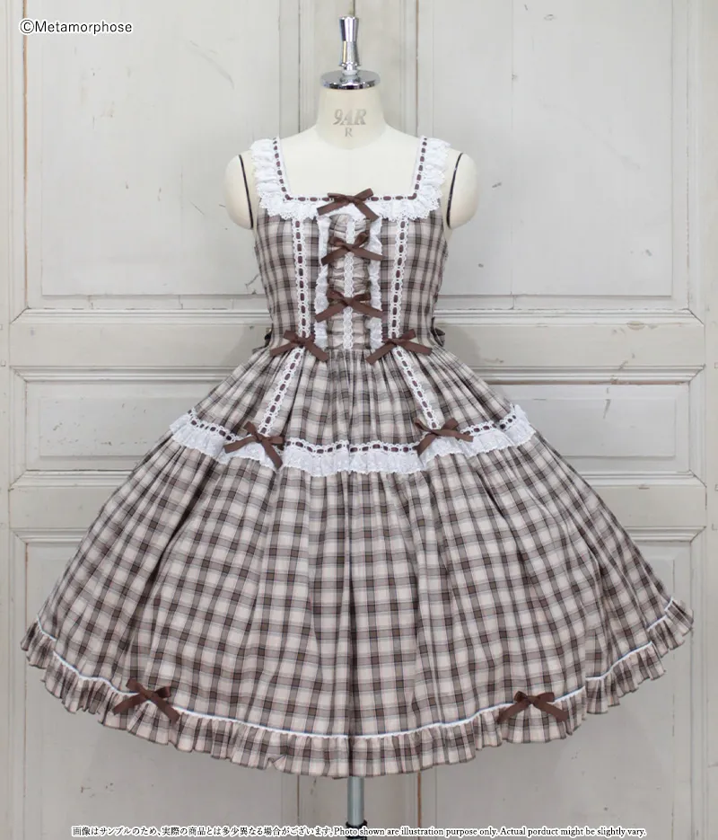 Sweet Tartan Ladder Lace Frill JSK by Metamorphose Temps de Fille