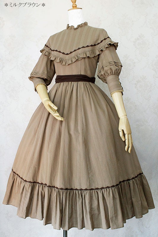 Victorian maiden ｜フローレンスケープドレス｜ミルクブラウン Florence Cape OP by Victorian Maiden