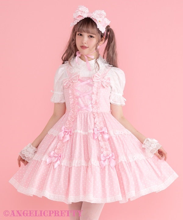 肩リボンジャンパースカート（ドット）　Angelic Pretty Shoulder Ribbon JSK (Polka Dot) (2025) by Angelic Pretty