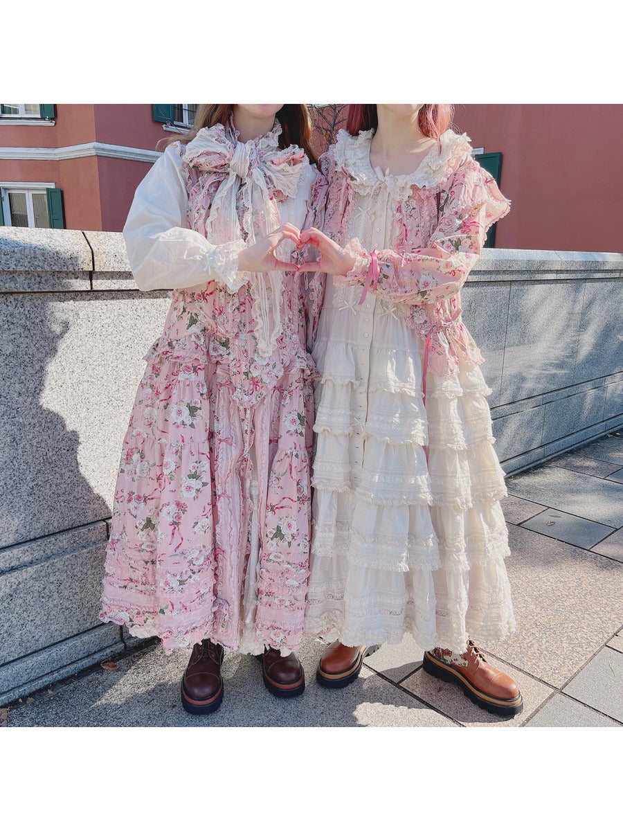 SUPER DOLLFIE meets PINK HOUSE Lawn Frill OP by Pink House