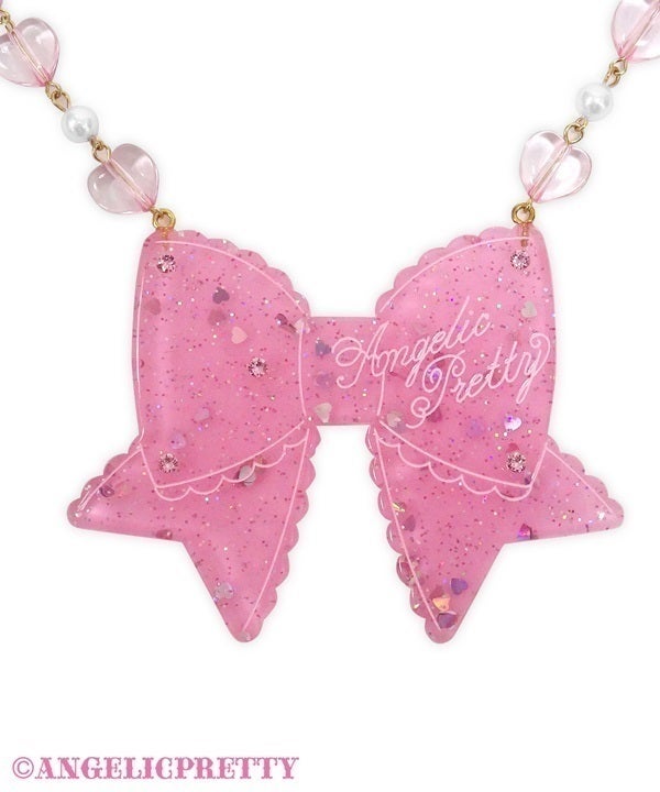 Glitter Ribbon Necklace (2025) by Angelic Pretty