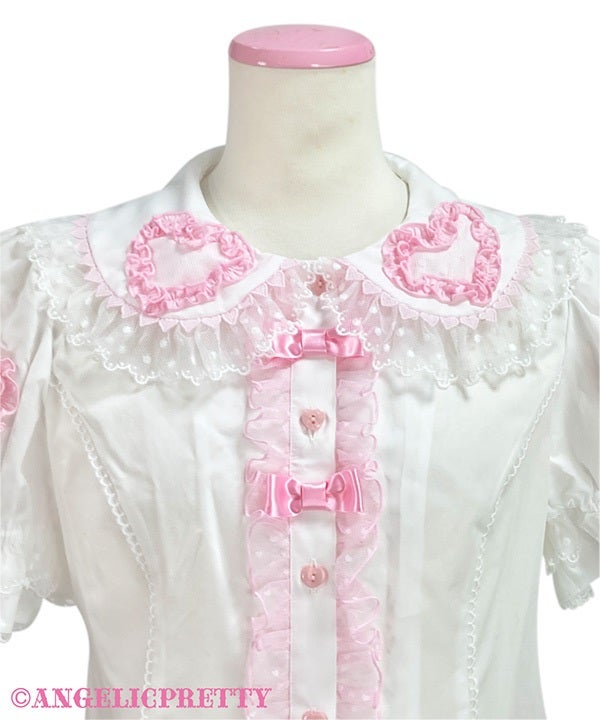 Frill Heart Short Sleeve Blouse by Angelic Pretty