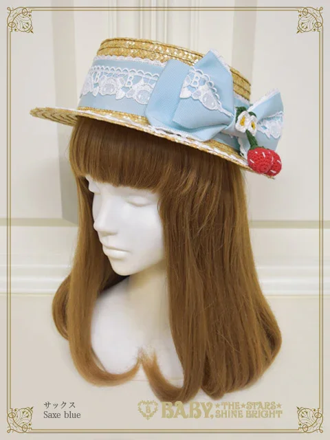 Kumya Swinging Strawberry Boater Hat by Baby, the Stars Shine Bright