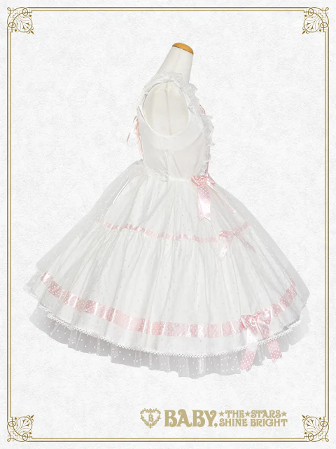 BABY 小さな子猫のLucy♡ドットチュールブラウス オフ白 Little Kitten Lucy ♡ Dot Tulle JSK by Baby, the Stars Shine Bright