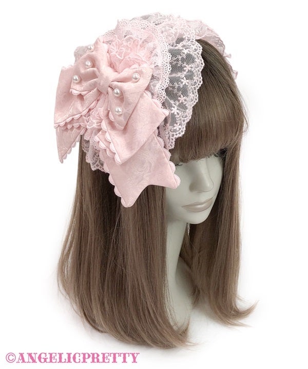 Princessリボンデコレーションカチューシャ ピンク Princess Ribbon Decoration Headband by Angelic Pretty