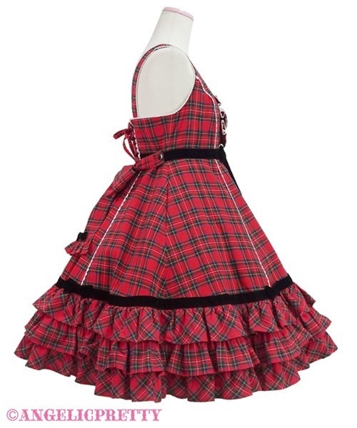 Angelic Pretty Sweetフリルジャンパースカート（タータン）赤 Angelic Pretty Sweetフリルジャンパースカート（タータン）赤 Angelic
