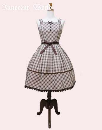 Tartan Plaid Plain JSK by Innocent World
