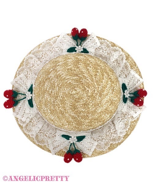 Dress-up Berry Knitted Straw Hat by Angelic Pretty