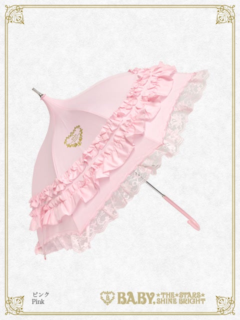 BABY THE STARS SHINE BRIGHTピンクフリル付傘アンブレラ Baby Merry Pagoda Umbrella (2023) by Baby, the Stars Shine Bright