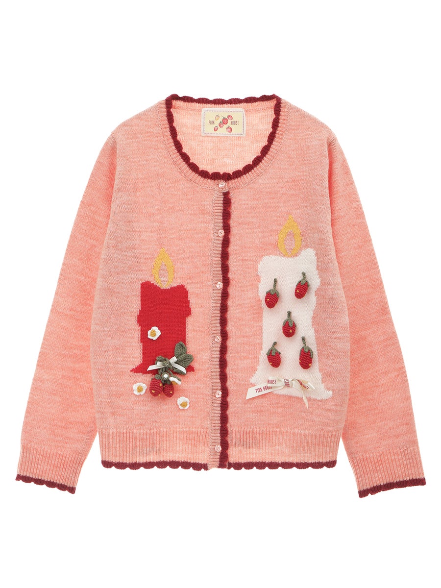 Scarlet Candle Motif Cardigan by Pink House