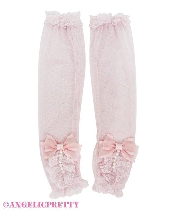 Angelic Pretty アームウォーマー　サテンリボン　ピンク Elegant Pearl Arm Warmers (2024) by Angelic Pretty