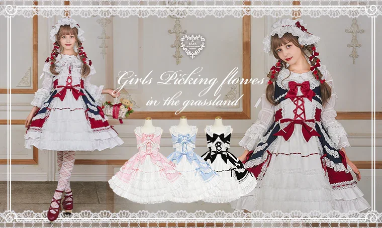 Girls Picking Flowers in the Grassland JSK by Baby, the Stars