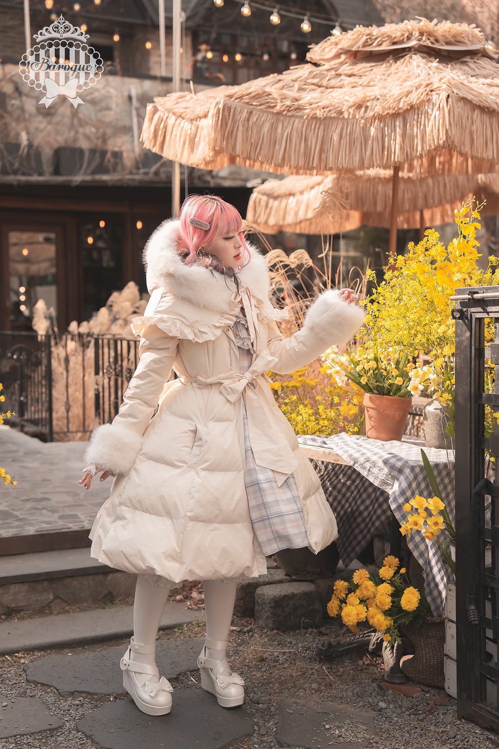 Baroque ~ Marshmallow Puff Frill Coat by Indie Brand