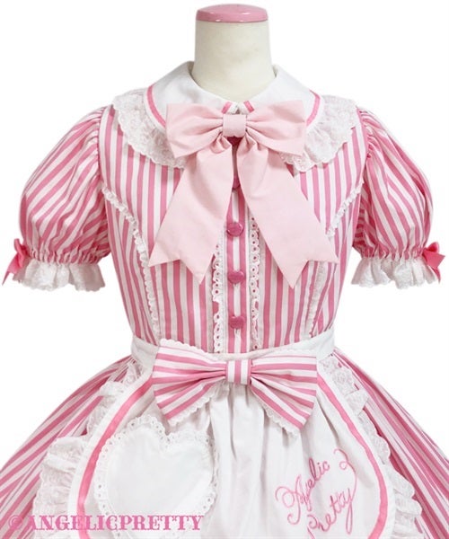 Lyrical Bunny Stripe Diner OP Set by Angelic Pretty