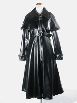 Faux Leather Cape Coat by MAXICIMAM