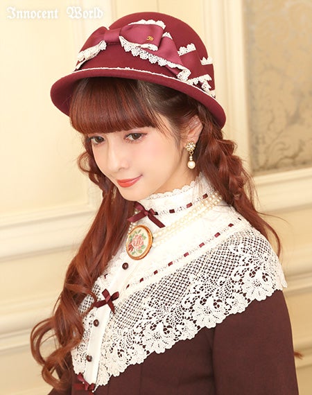 Innocent World リボンクロッシェハット　ボルドー Ribbon Cloche Hat (2021) by Innocent World