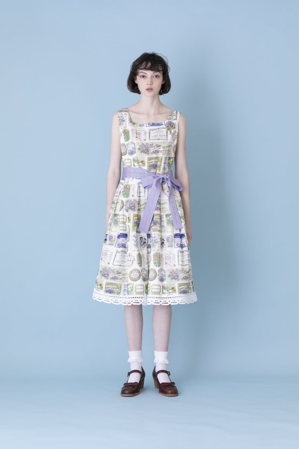 Jardin des Violettes Square Neck JSK by Jane Marple