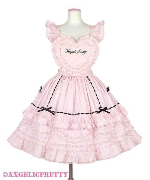 Heart Bib Skirt (Plain) by Angelic Pretty