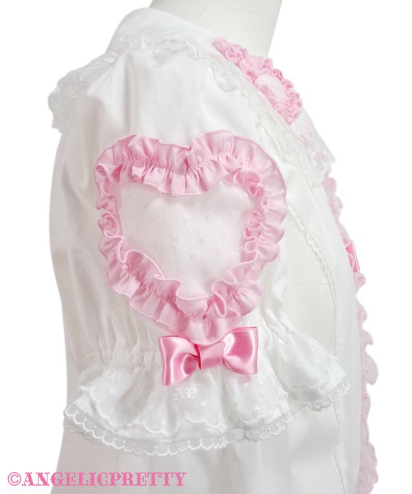 Frill Heart Sleeve Blouse (2023) by Angelic Pretty