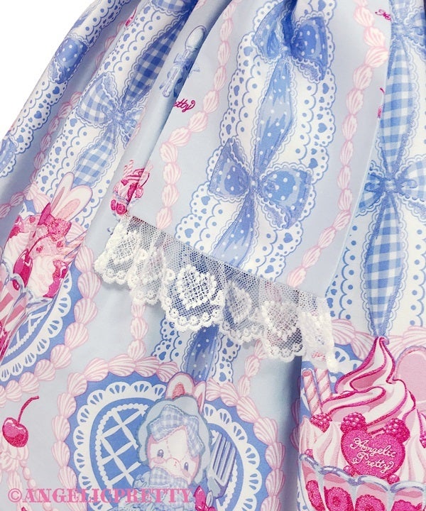 Bunny Ribbon Parfaiteria Apron Style Skirt by Angelic Pretty