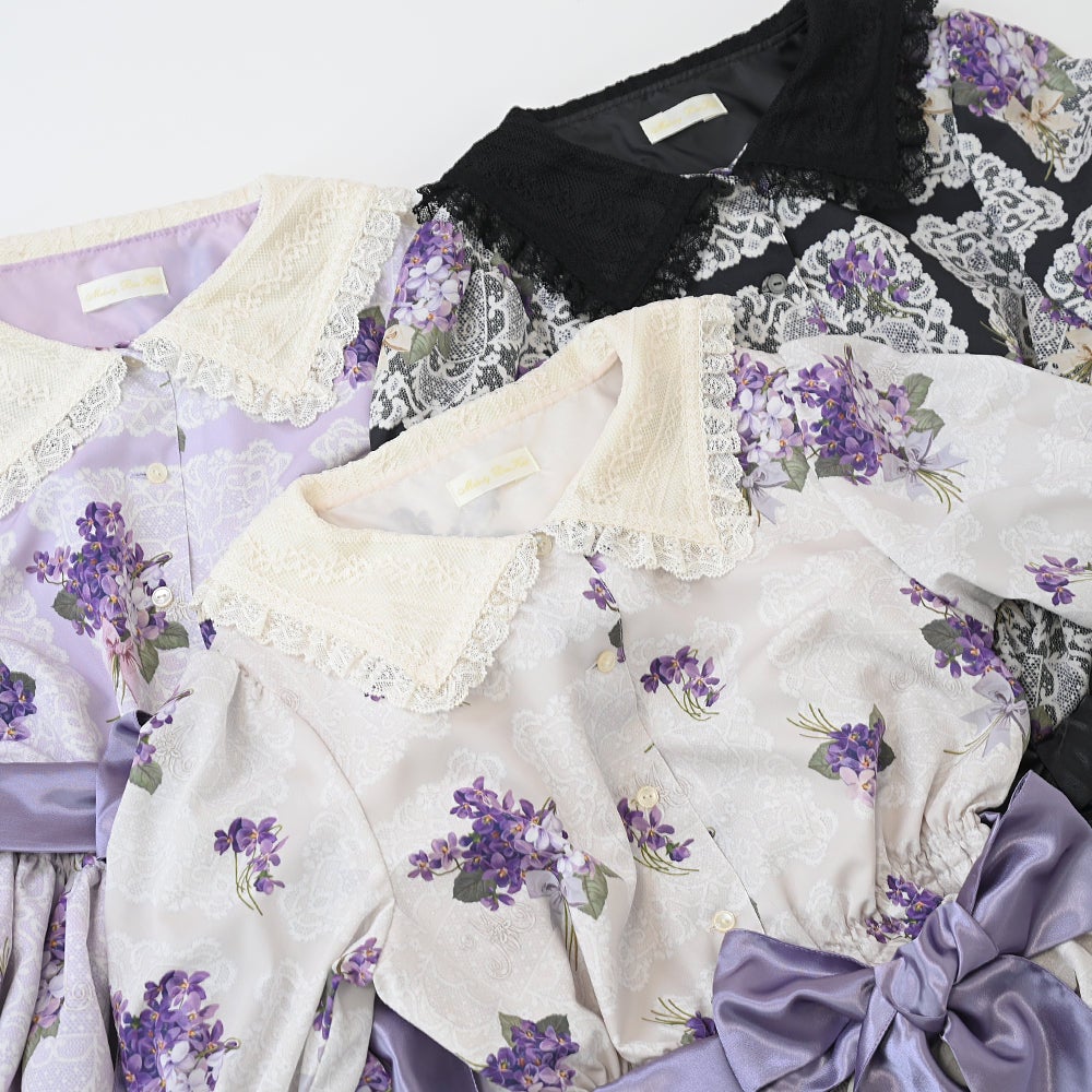 Violet Lace Square Collar OP (2025) by Melody BasKet
