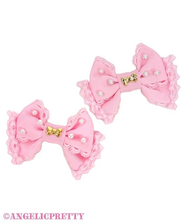 アンプリ　リボン　ドルチェパールリボンクリップSet Dolce Pearl Ribbon Clip Set (2024) by Angelic Pretty