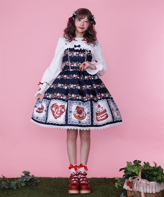 Chalmiere ベイクドベリーJSK ブラウン Chalmiere ~ Baked Berry JSK Set by Axes Femme