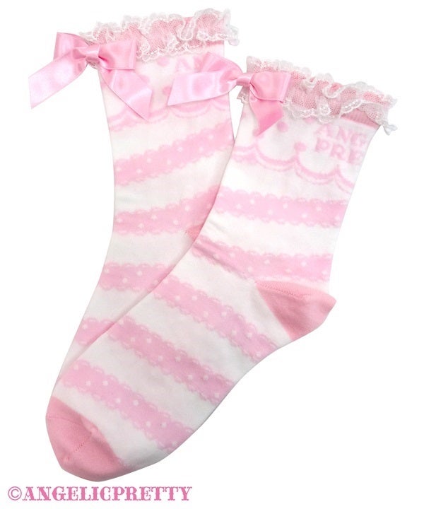 Carnival Border Crew Length Socks by Angelic Pretty