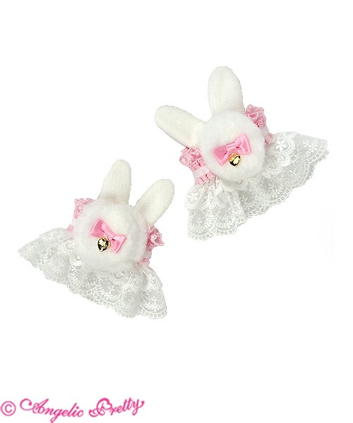 Bunny Pompon Wrist Cuffs (2019 2nd Release) by Angelic Pretty