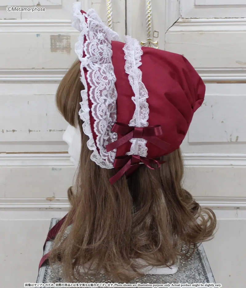Solid Color Raschel Lace Bonnet (2025) by Metamorphose Temps de Fille