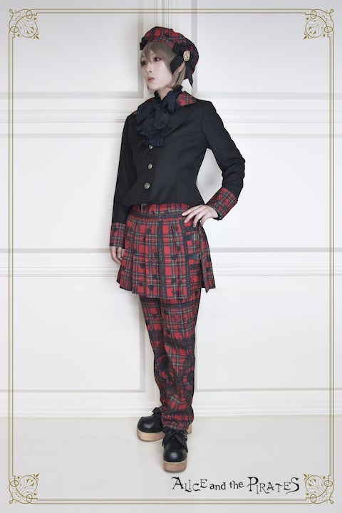Alice's Cards Lace Tartan Check Pants with Pleated Skirt by Alice