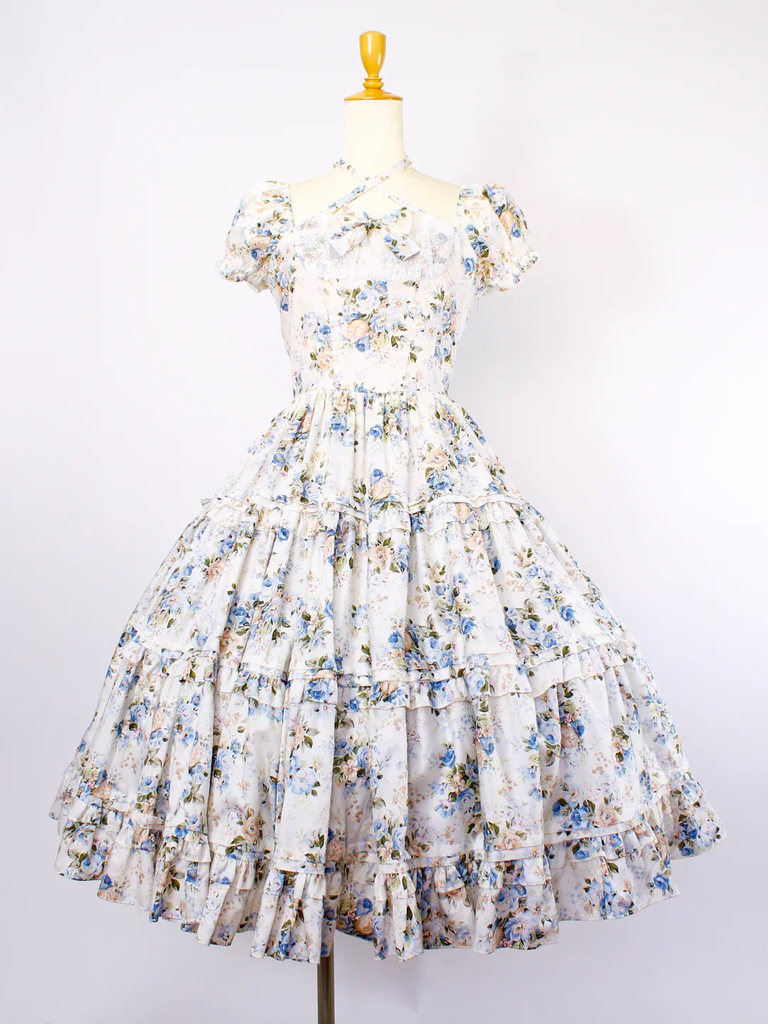 Rococo Bouquet Print Tiered Long OP by Victorian Maiden