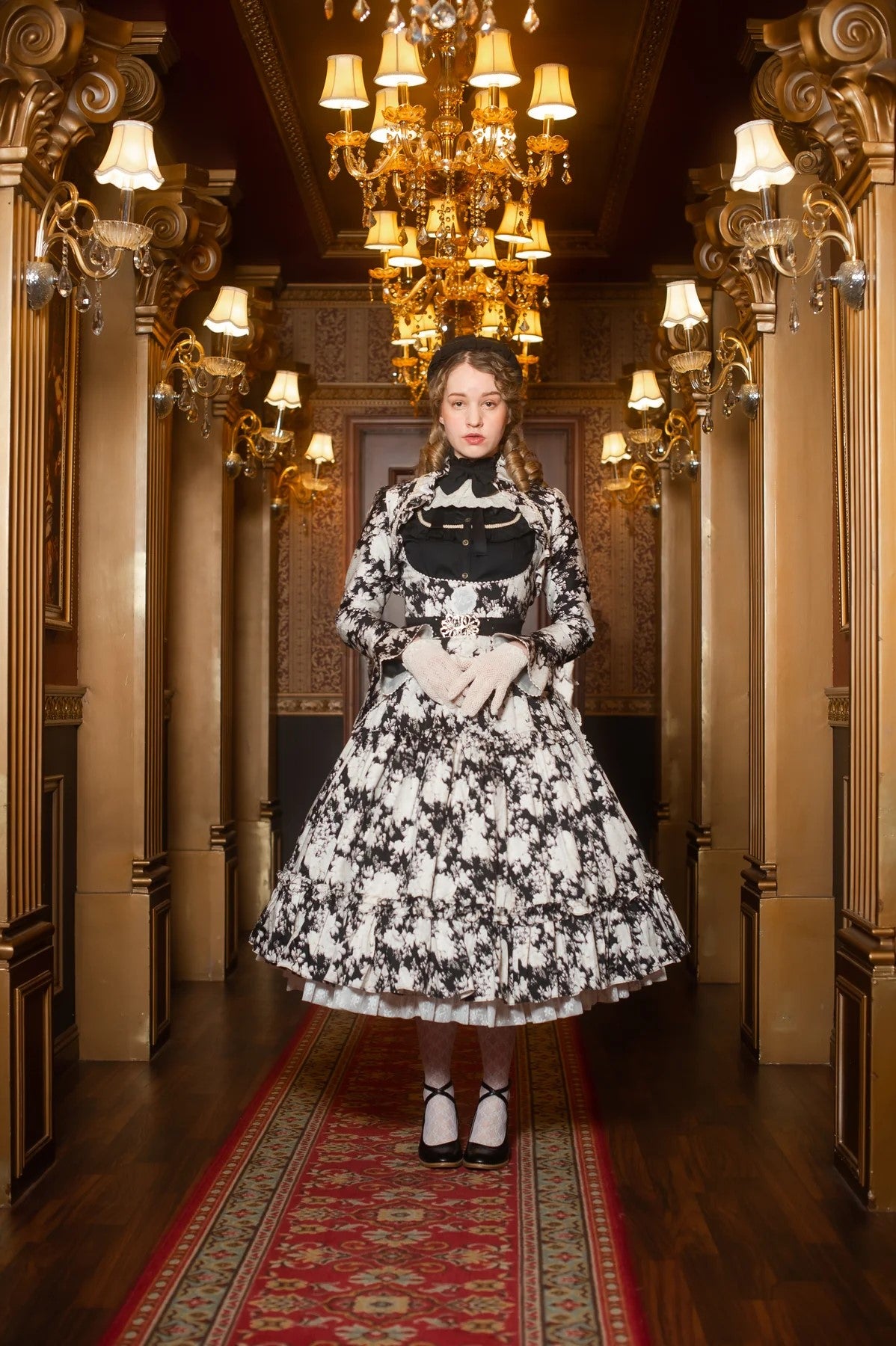 Cameo Rococo Bouquet Apron Dress JSK by Victorian Maiden