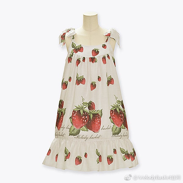 Natural Strawberry Ribbon JSK by Melody BasKet