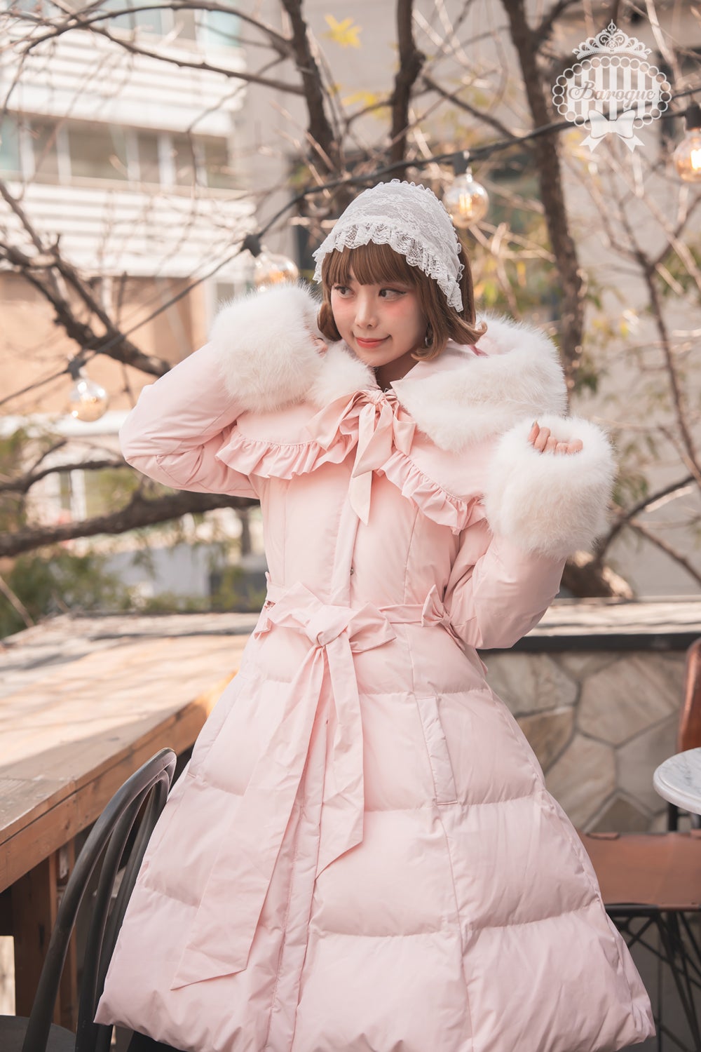 Baroque ~ Marshmallow Puff Frill Coat by Indie Brand