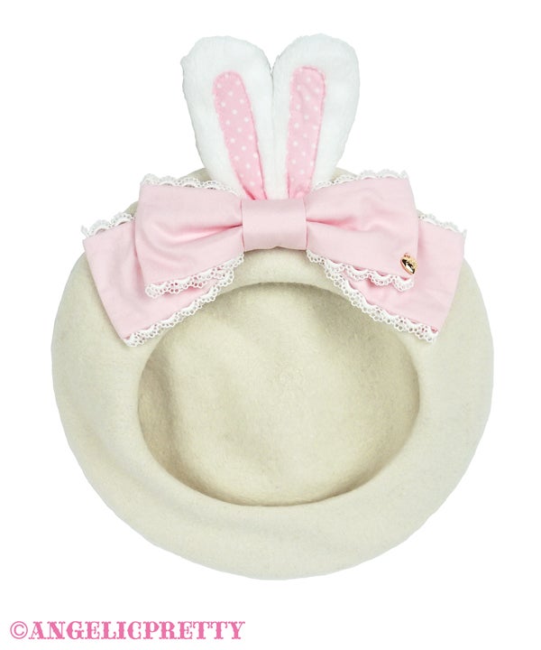 Dolly Bunnyベレー　黒　Angelic Pretty Dolly Bunny Beret by Angelic Pretty