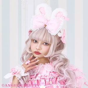 Pukupuku Ribbon Lyrical Bunny Headband by Angelic Pretty
