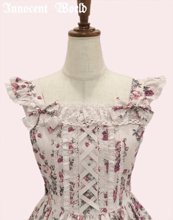 Rose and Strawberry Cross Ribbon JSK by Innocent World