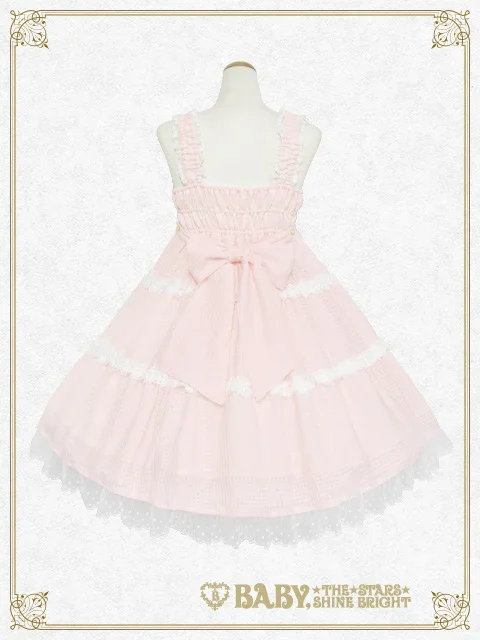 Fluffy Gingham Heart Babydoll JSK by Baby, the Stars Shine Bright
