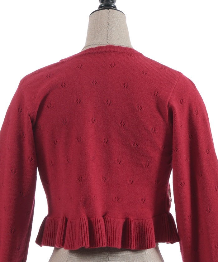 Chalmiere ~ Strawberry Embroidery Knit Bolero by Axes Femme
