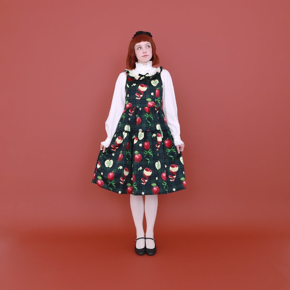 Tartan Ribbon Apple JSK by Emily Temple Cute
