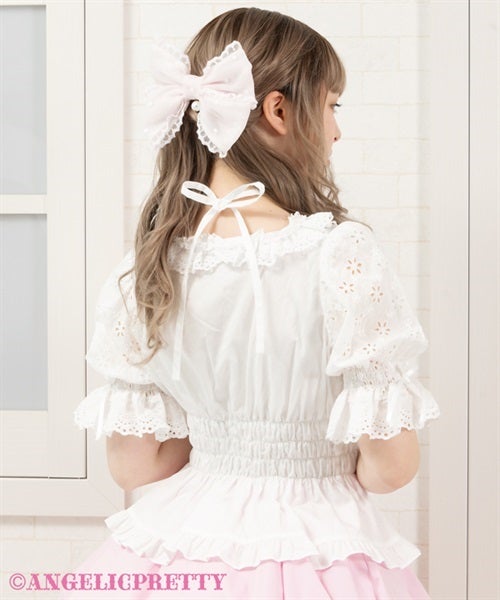 Flower Lace Shirring Blouse by Angelic Pretty